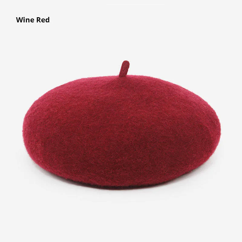 mens white beret Kids High Quality Pure Wool Beret girl Fashion British Style Solid Color Winter Hats For boys Flat Cap Girl Felt Berets baby hat male french beret Berets