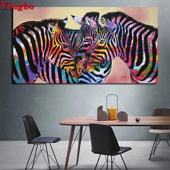 

Three colorful zebras 5D Square/round Diy Diamond Embroidery Large Size daimond Mosaic patterns Diamond Painting sale Nordic Art