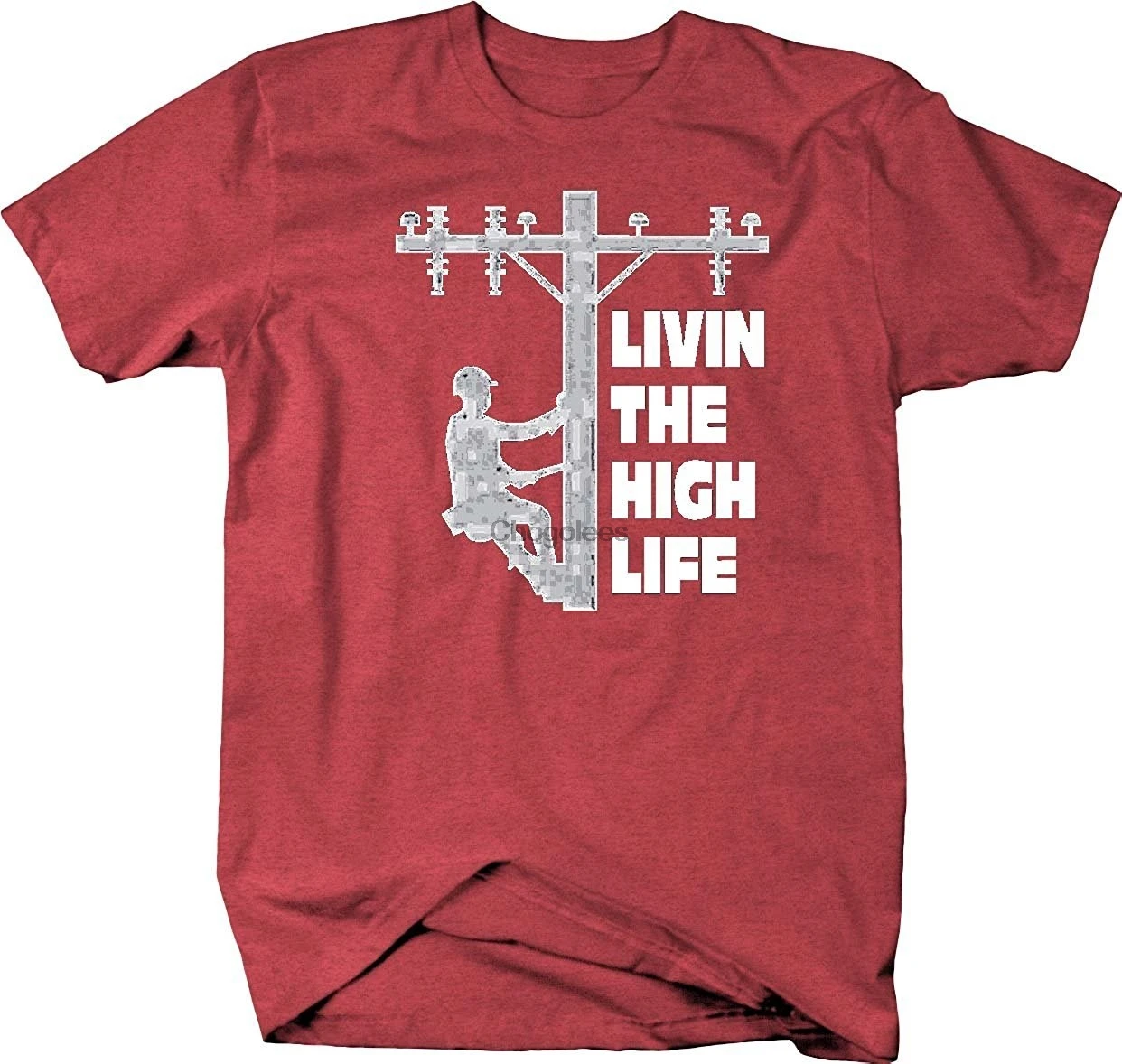 Falcon Apparel Livin The High Life Lineman Line Worker Utility Pole Мужская футболка | одежда