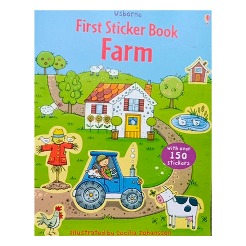 

Usborne Farm Sticker Book Colouring English Activity Picture Book for Baby