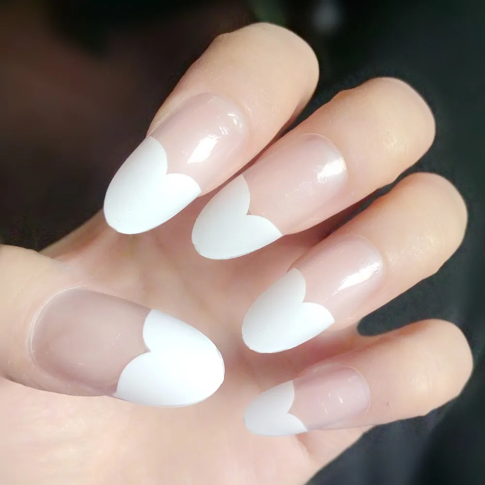24 Pcs Gradient Pink Artificial Fake Nails French Flowers Nails Art With Design Press On Nail Tips Z234 - Цвет: Z216