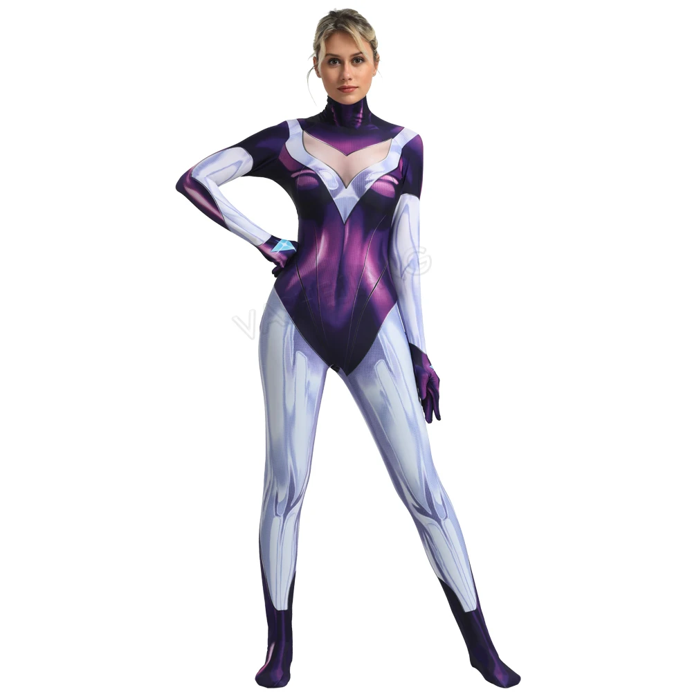 

Women Zentai DJ Sona Superhero Cosplay Costumes Women Spandex Printed DJ Sona Jumpsuits Bodysuit Cosplay Suit Custom Made