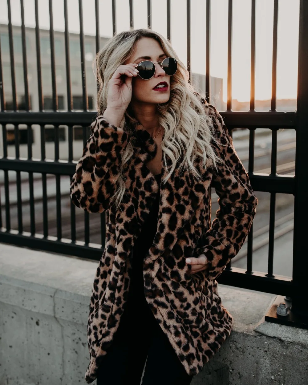 Heydress женские новые зимние пальто из искусственного меха винтажные леопардовые женские свободные теплые пальто уличная Дамская плотная одежда с животным принтом