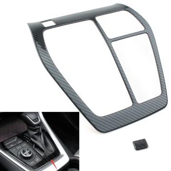 

Carbone Fiber Stainless steel Car Inner Gear Shift Box Panel Molding Decoration Cover Trim For 2019 2020 Toyota RAV4 RHD Only
