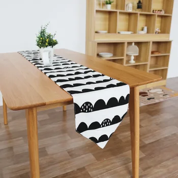 

Table Runners Modern Black and White Wedding Decorations Table Cotton Bed Flag chemin de table de mariage T276
