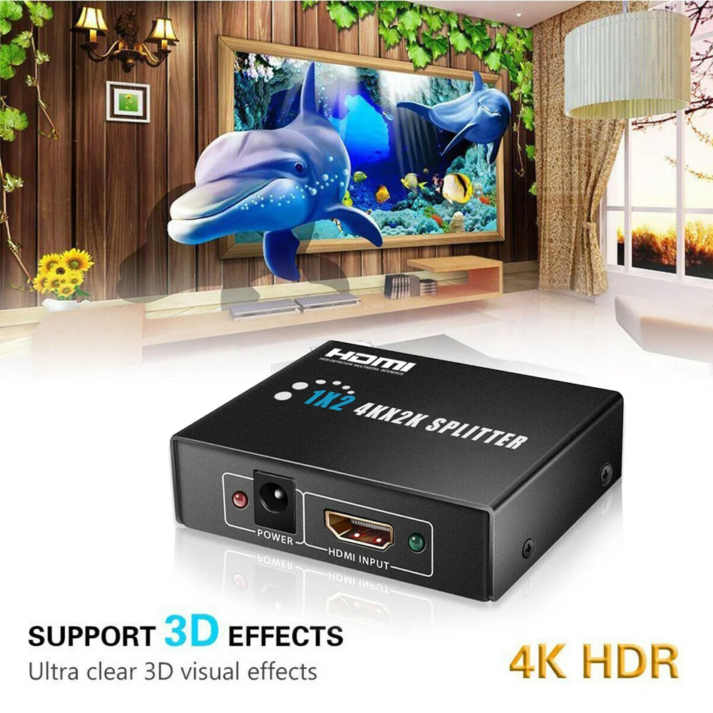 Ultra HD 4K 2 порта HDMI сплиттер 1 × 2 распределитель антенны STB 1080P концентратор 1In2 из трехмерной совместимы