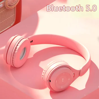 

Children Bluetooth 5.0 Wireless Headset Adjustable Folding Stereo Over-Ear Headphone Earphones Hifi Music Player with Microphone