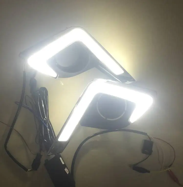 Лампа для дневных ходовых автомобилей Аксессуары Neblineros Para Led авто освещение передние противотуманные фары 14 15 16 для Toyota Lewin