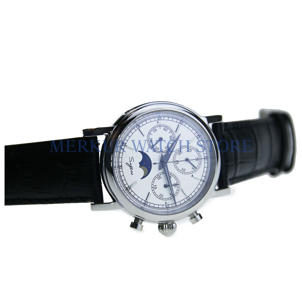 Sugess Luminour Seagull Movement Moonphase Calendar Mechnical мужская одежда роскошные часы с хронографом