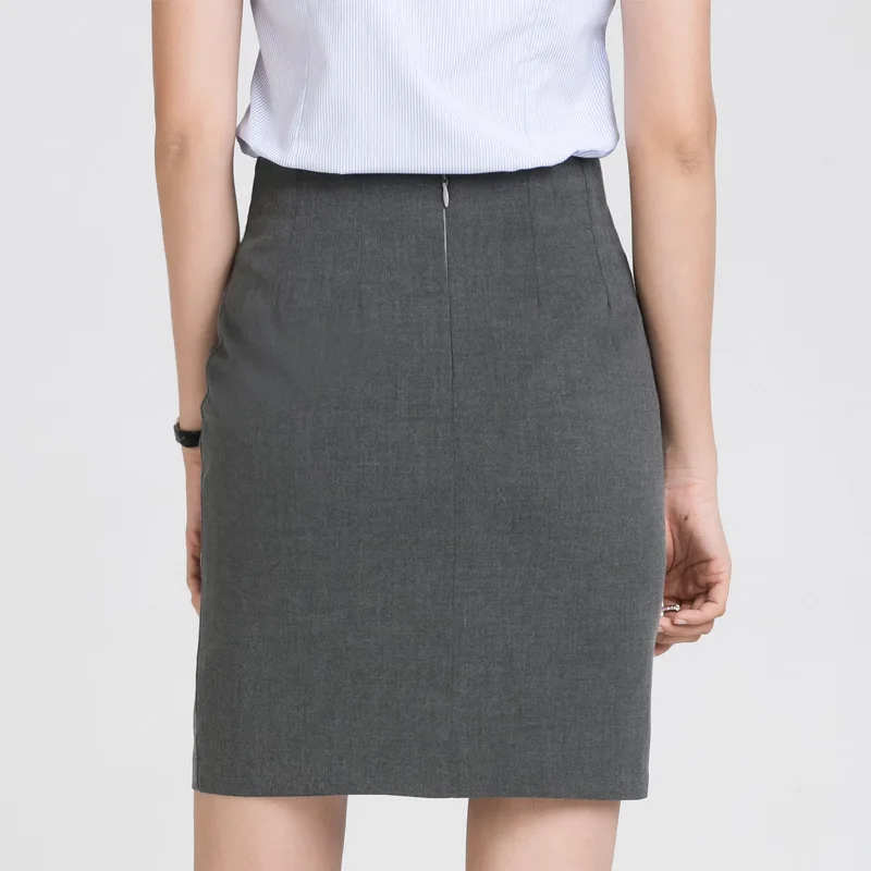 

Gray Business Dress Skirt Women's One-step Skirt Sheath Short Skirt Wrapped Skirt Suit Skirt Work Skirt Tailored Skirt Formal We