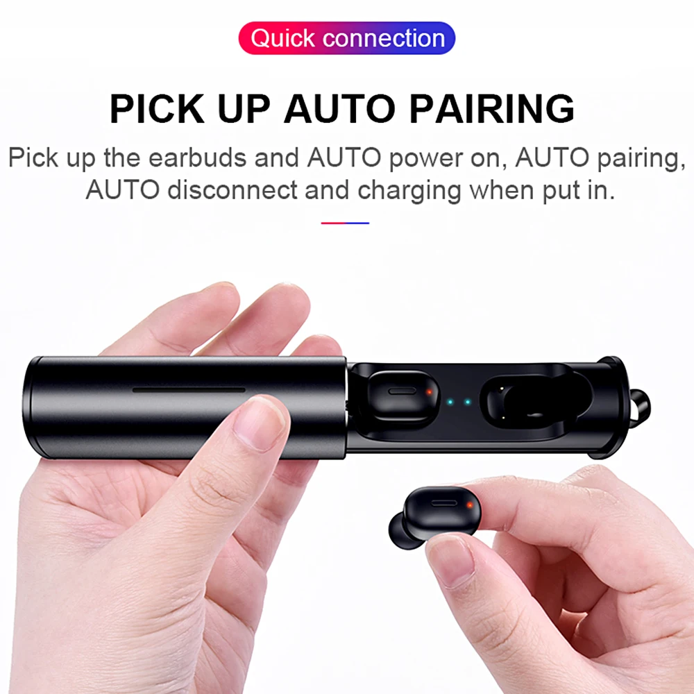 TWS V5 0 Bluetooth Earphone For Xiaomi 3D True Wireless Stereo Earbuds With Mic Portable HiFi Deep Bass Sound Dual Headset