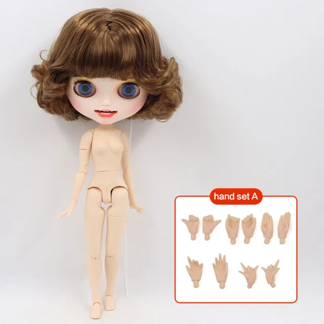 a ICY 1/6 Blyth Кукла под заказ № BL9158 белая кожа и соединение тела с открытым ртом матовое лицо для девочки Подарочная игрушка - Цвет: a
