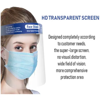 

10Pcs Protective Mask Aujustable Transparent Full Face Shield Mask Anti Droplet Dustproof Prevent infection Face Cover
