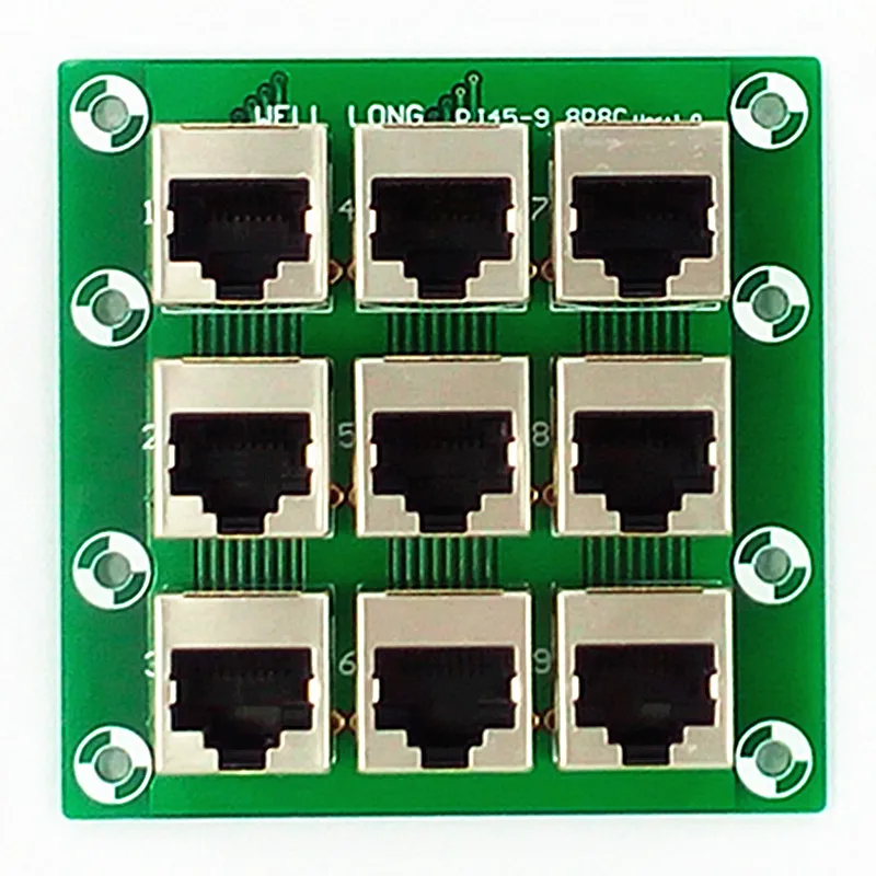 RJ45 8P8C Jack 9-способ Buss коммутационная плата, клеммный блок, разъем
