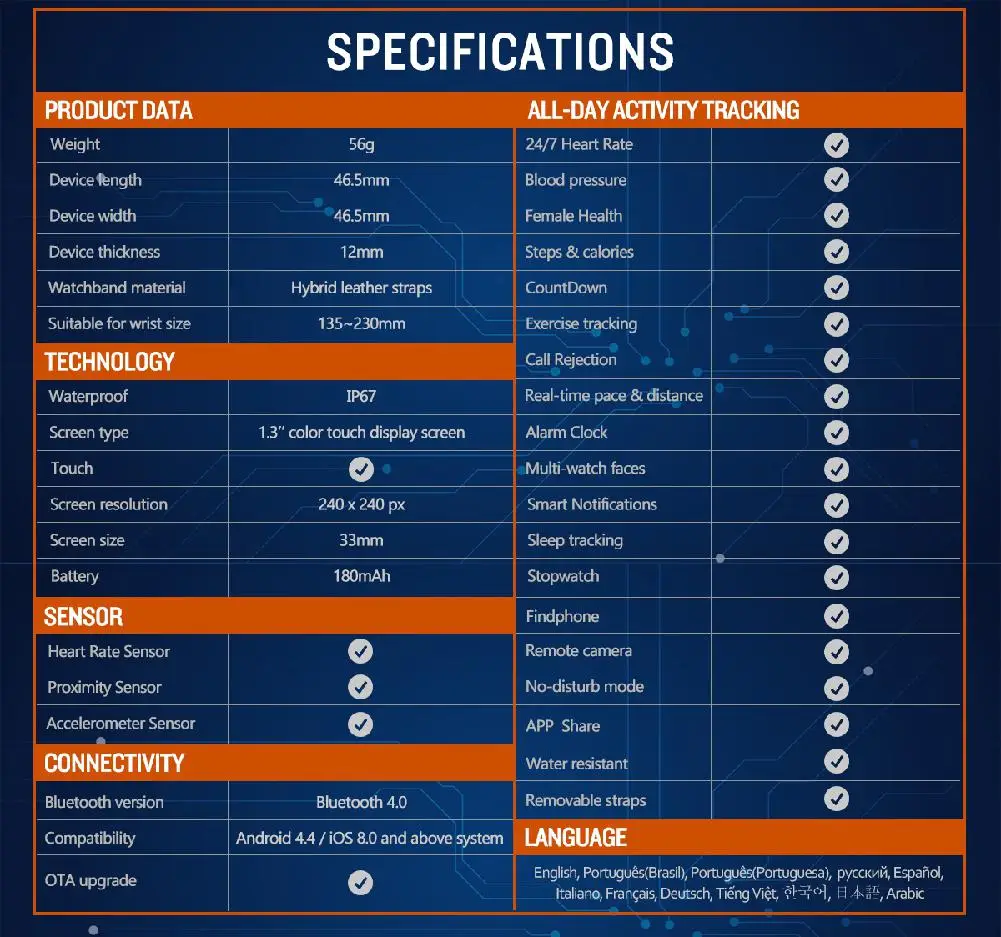 BEESCLOVER Touch Смарт-часы мониторинг сердечного ритма кровяное давление женский здоровье водонепроницаемые Смарт-часы