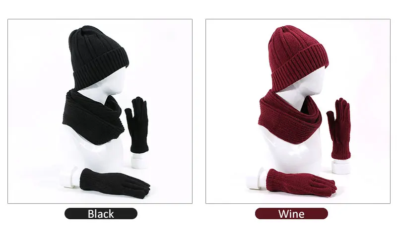 Beanie кольцо для шляпы Шарфы полный палец перчатки Набор для женщин и мужчин открытый мягкий Балаклава для шеи шапочка шапки шарф перчатки набор