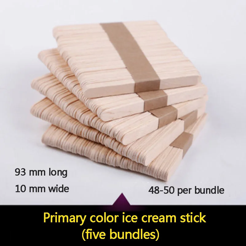 50Pcs popsicle stick Natural wooden ice cream stick Children make DIY tools by hand kitchen accessories home gadgets reusable - Цвет: 50PC--5 bales