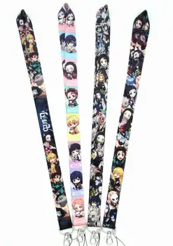 

100pcs/200pcs/500pcs/1000pcs NEW cartoon Kimetsu no Yaiba lanyard Neck Strap Lanyard Mobile Phone Key Chain ID Badge Key Chains