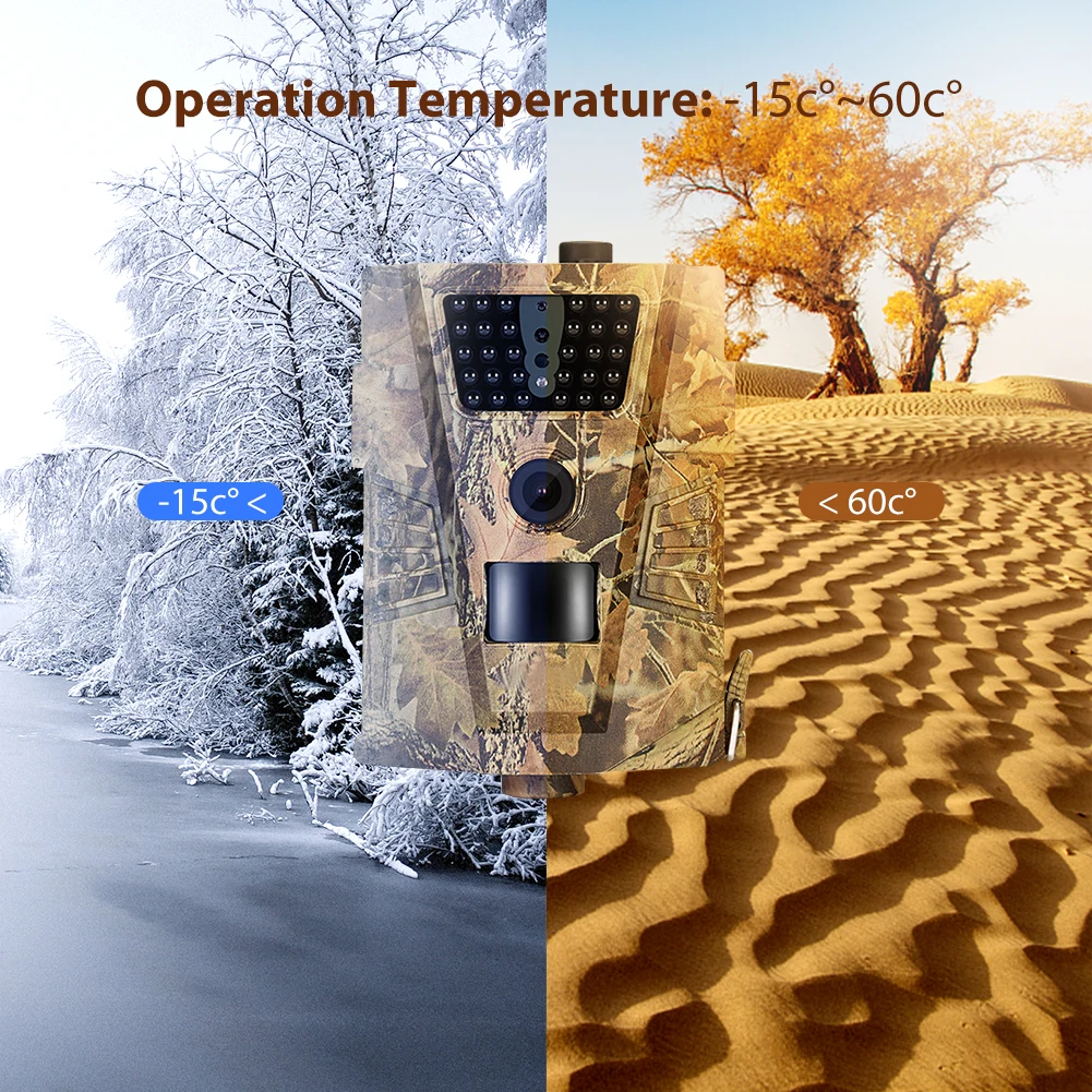 Hunting Trail Camera Trail Camera Wildlife Trail Camera 12MP 1080P Infrared Night Vision Hunting Cameras Outdoor Wild Surveillance Tracking HT001B