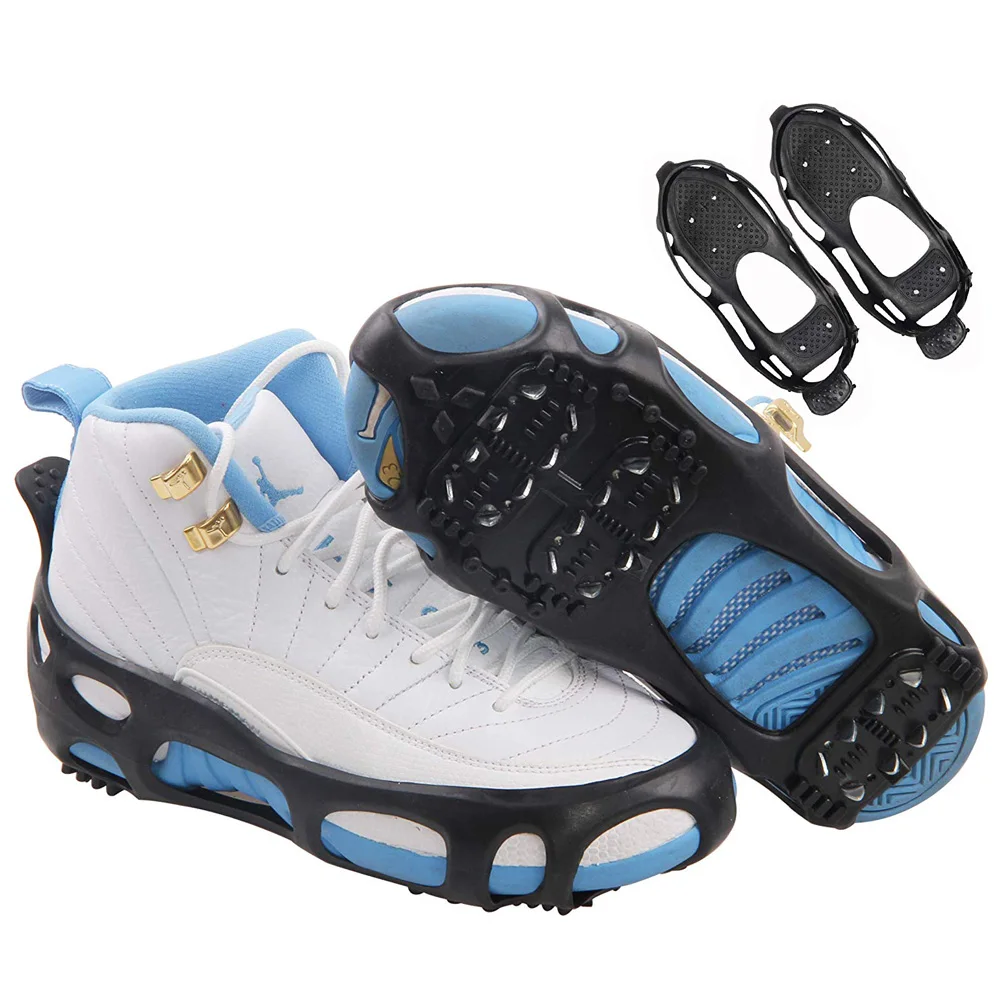 Anti-Slip Ice Grippers 24 Spikes Traction Cleats Over Shoe/Boot Winter Slip-Resistant Traction Crampon for Hiking on Snow