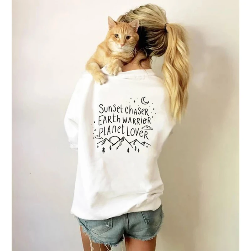 Trendy planet cat hoodie Clearance