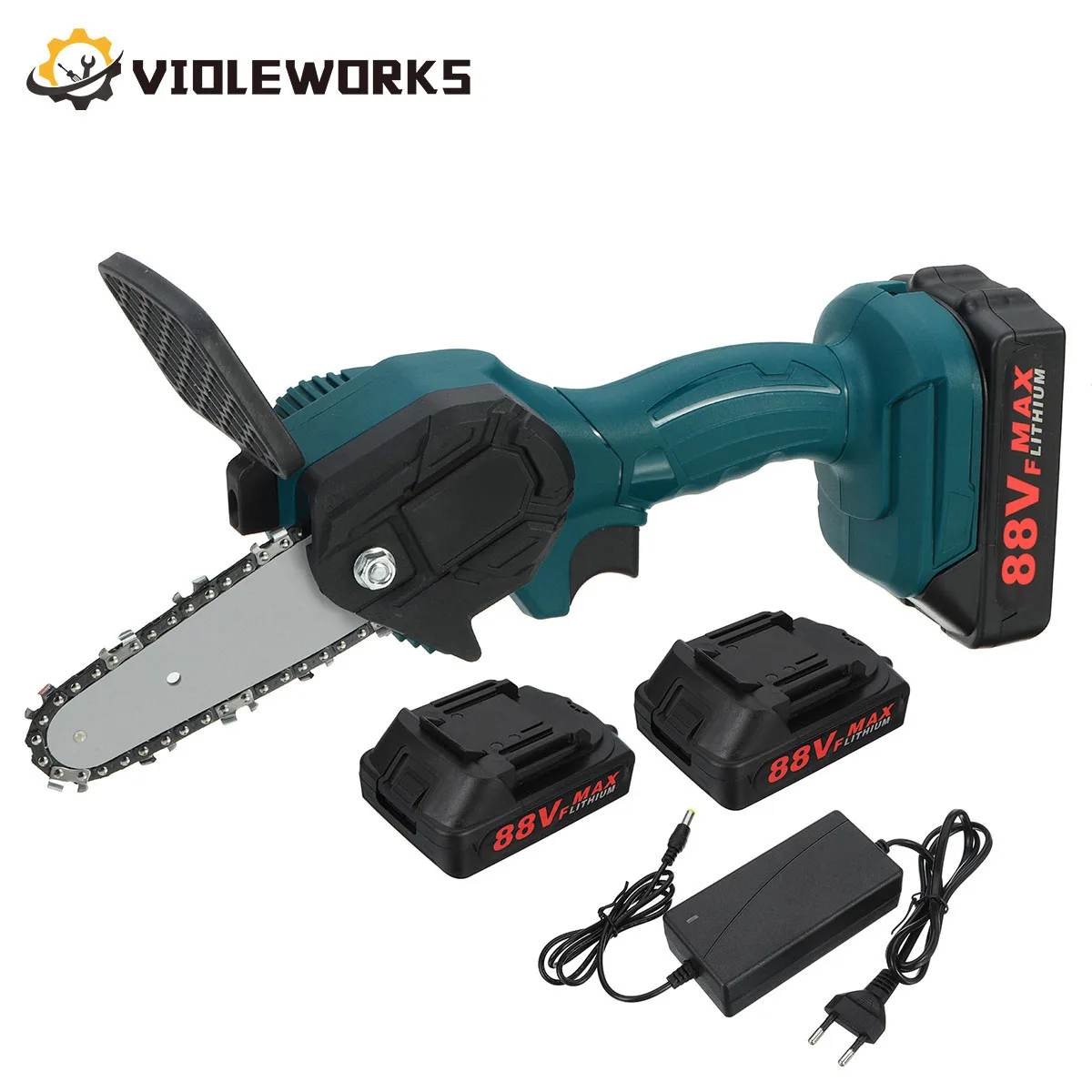 88V 800W Electric Chain Saw Lithium Battery Mini Pruning One-handed Garden Tool With Chain Saws Rechargeable Woodworking Tool