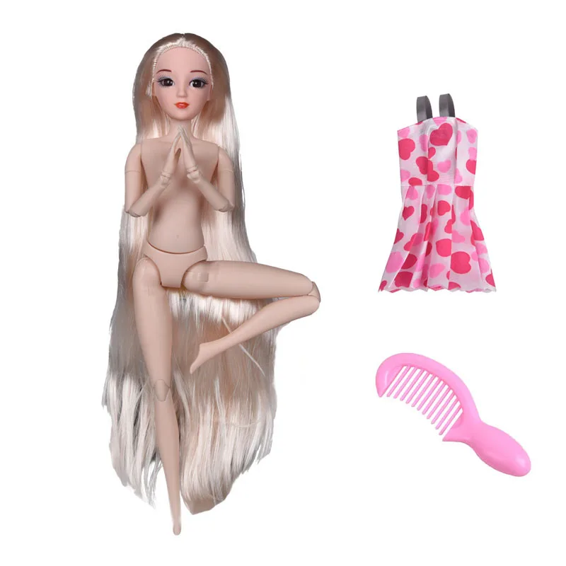 A Куклы игрушки для детей brinquedo menina princesas волосы для 20 активных суставов 3D глаз DIY 30 см тело мода девушка подарок - Цвет: A
