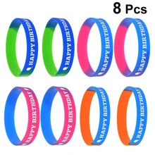 8 шт. силиконовые, для дня рождения Браслеты День рождения расходные материалы для подростков, для мальчиков и девочек