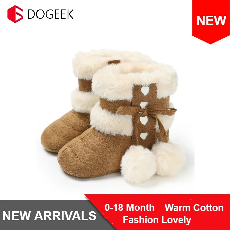 

DOGEEK Newest Winter Baby Shoes Boots Infants Warm Shoes Faux Wool Girls Baby Booties Sheepskin Boy Baby Boots Newborn Fur Shoes