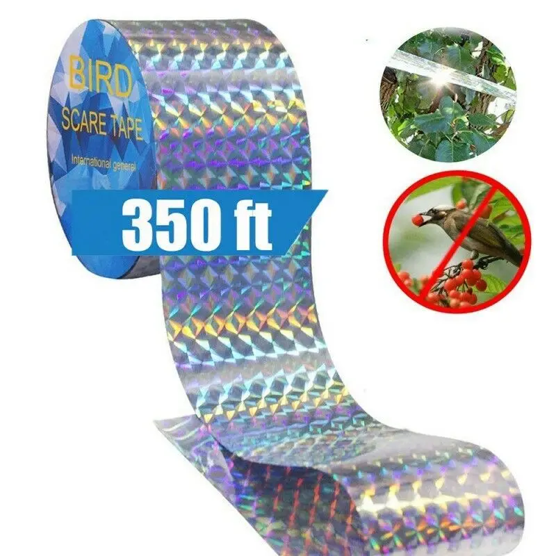 85M Length Holographic Flash Bird Scare Tape Visual Audible Repellent-Deterrent 