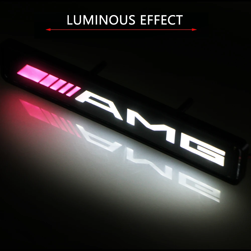 1pc Car Front Hood Grille Emblem Badge LED Decorative lights for Mercedes benz AMG w204 w203 w212 w211 w124 w214 Car accessories