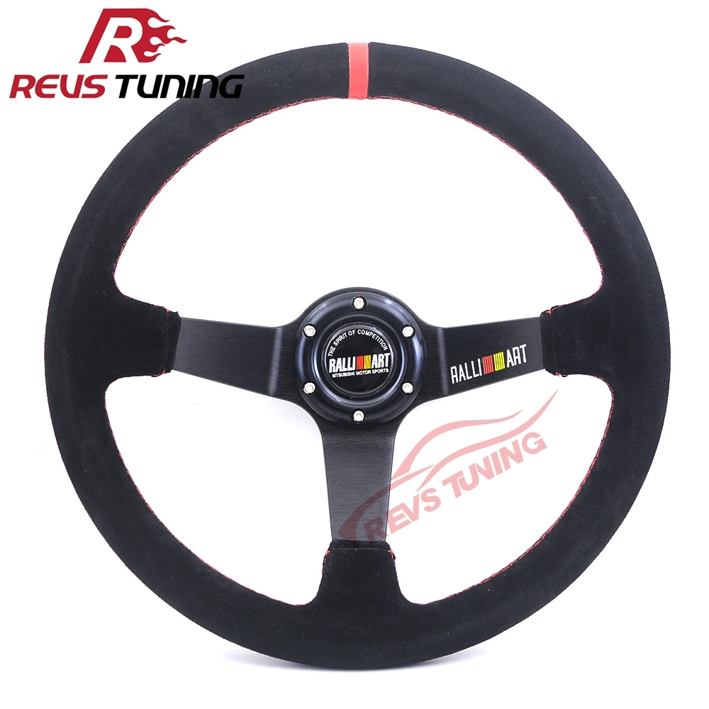 Ralliart 350 мм Глубокий блюдо замша кожа гоночный автомобиль Руль|racing car steering wheel|car