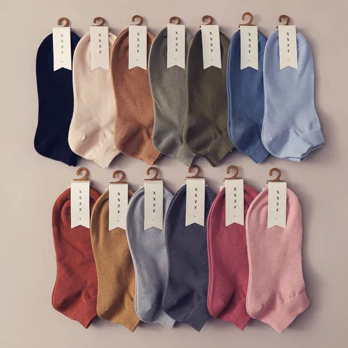 

Spring new solid color female boat socks classic comfortable socks multi-color low-top Japanese socks cotton cute candy color