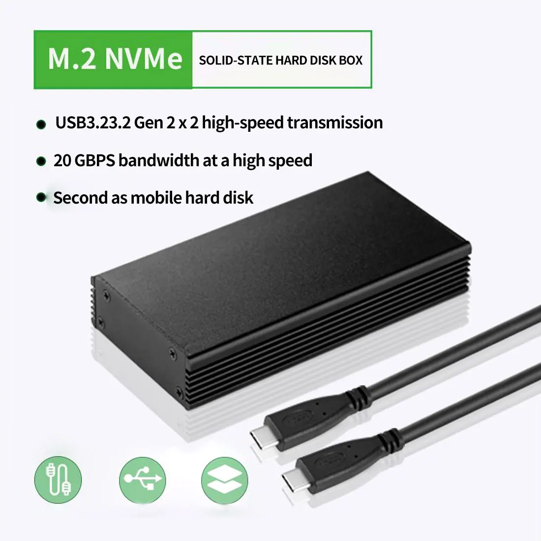 XT-XINTE Ż  USB 3.2 Gen2x2 NVMe PCIe 2280 SSD Type-C   ڽ SSD ̽  M.2 M Ű SSD Ŭ 20Gbps