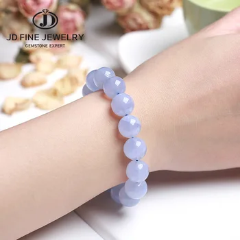 

JD 5A Purple Strip AgateYoga Bracelets Purple Gem Stone Elastic Bracelet Charms Bangles Friendly Stretch Energy Gift 6/8/10MM