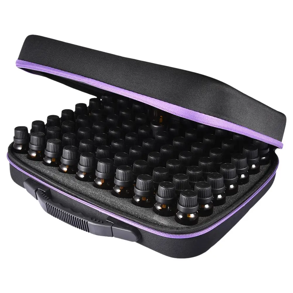 

70 Bottles Oil Holder Traveling Carrying Case Storage Box Hard Shell Dense Foam Opener Holds 15/10/5 Ml Bottles Roller Bottles