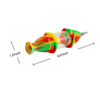 

Silicone smoke Pipe Nector Silicone Glass One Hitter Nectar Collector with Titanium Nail Glass Blunt