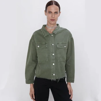 

ZA Autumn and Winter Regular Jacket Women's Jacket Sleek Minimalist Design Lapel Loose No Cap Pocket Jacket