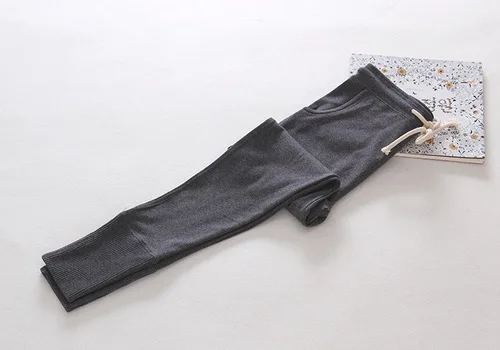 Dark Gray Осенние нижние штаны с прострочкой, женская одежда с карманами, эластичные спортивные короткие леггинсы с завязками - Цвет: Dark Gray