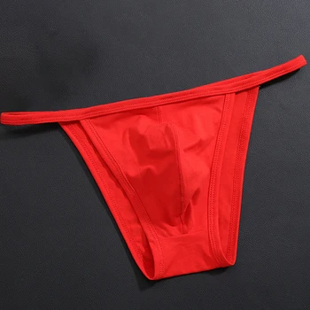 

Men's Sexy Solid Color Thongs Men New Low-rise Thong Male Cozy Briefs Solid Color Breathable Underwear Underpants