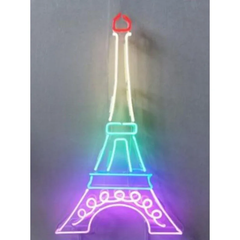 

Neon Sign Eiffel Tower Bar Neon light Beer Bar Neon Wall Sign Window Advertise Lamp Decorate Home color Handmade Real glass TUBE