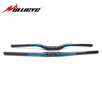 

Ullicyc Superlight Blue Big fonts Logo 3K Weave Full Carbon Fiber Handlebar Flat/Rise Handlebar Bicycle Parts 31.8*580-740mm