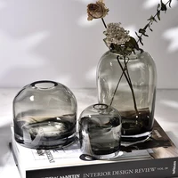 Europäische Einfache Vasen Kreative Transparent Bunte Glas Vase Wohnzimmer Tischplatten Smallmouth Hause Blume Vase Handwerk Dekor