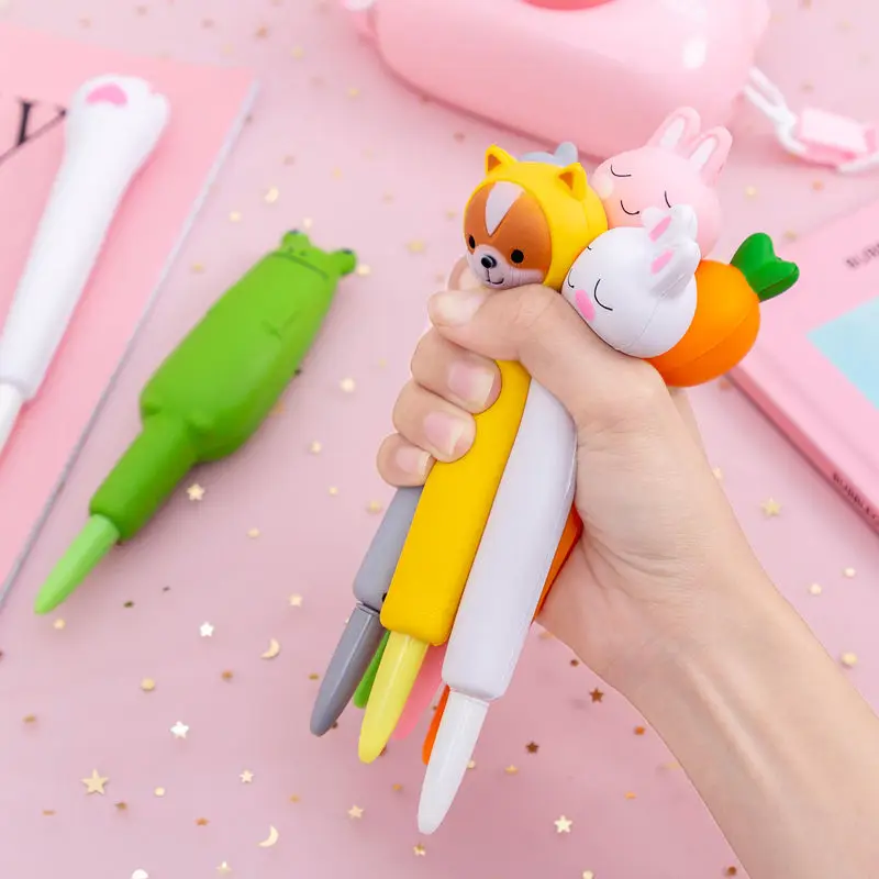 

New Squishy Antistress Toys Slow Rising Black Pen 0.5mm Cat Bear Dinosaur Unicorn Kawaii Stress relief Toy Children kid Gift
