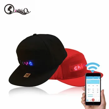 

Red/Black Creative Mobile App Operation Led Lights Bluetooth Hip Hop Hat For Party Riding For Men Women Advert Hat