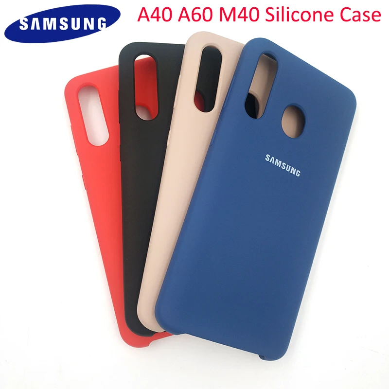 Мягкий жидкий силиконовый чехол samsung A40, защитный чехол на заднюю дверь для Galaxy A40 A60 M40, мобильный телефон с логотипом