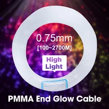 0,75 мм волоконно-оптический PMMA Пластиковый кабель свечение для всех видов светодиодный светильник драйвер двигателя машина DIY потолочный светильник звездное небо s