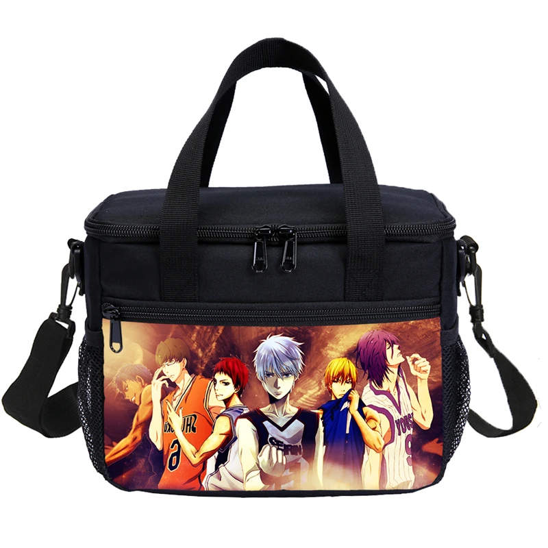 Kuroko, баскетбольные сумки для ланча для женщин, модные портативные термоизолированные ланч-боксы, сумка-тоут, Bolsa, Ланч-бокс для детей, школьная - Цвет: Коричневый