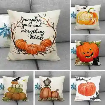 

Halloween Pillow Cases Happy Fall Y'all Cotton Linen Sofa Car Pumpkin ghosts Cushion Cover Home Decor 2020 New Arrival