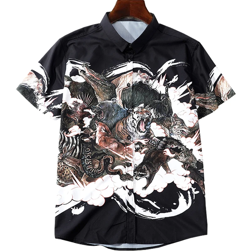 Бесплатная доставка Хлопковая мужская рубашка большого размера в китайском